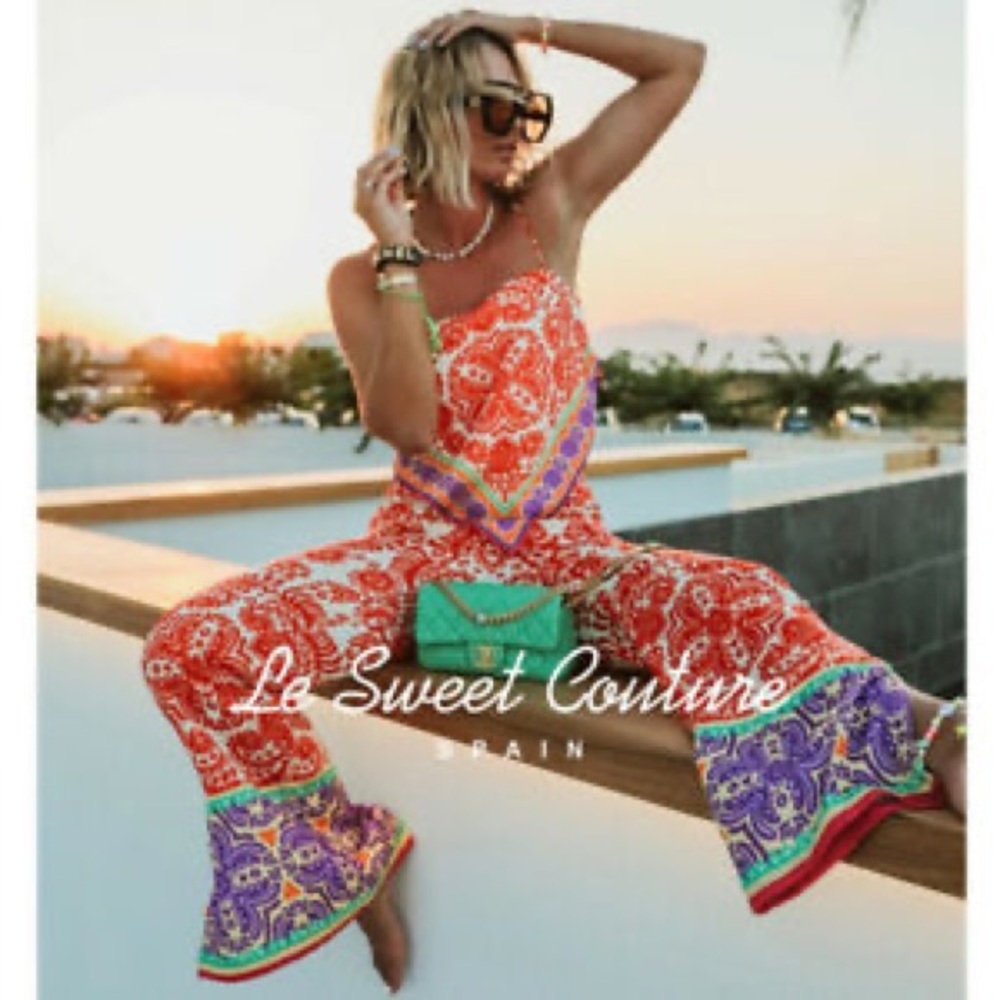 Zara Printed Silk-like Pants